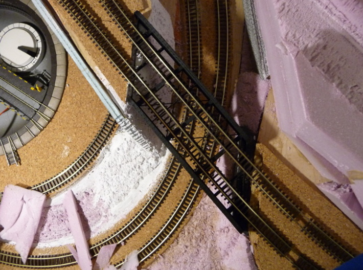 n-scale bridge Double Track Skewed Left 3d printed 
