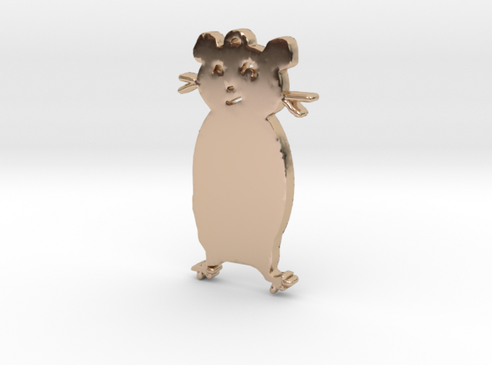 Hamster Standing Necklace Pendant 3d printed