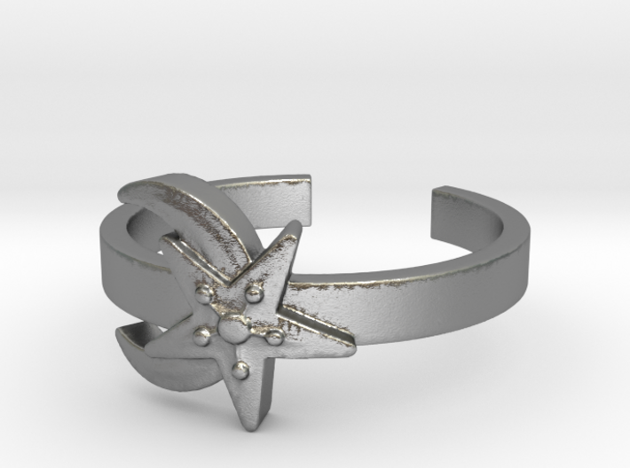 Moon-And-Star Ring Size 7 3d printed