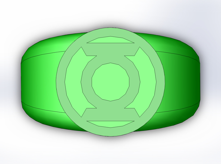 Green Lantern Ring 3d printed