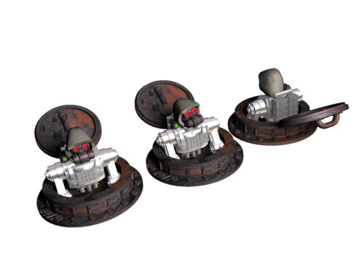 28mm Tank hatches with cyborg cultists 3d printed
