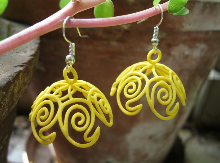 Mango Jhumka - Indian Bell earrings 3d printed