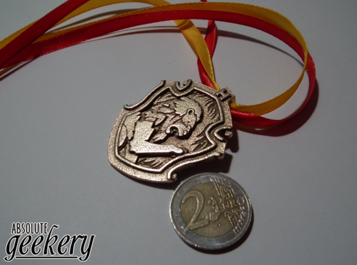 Gryffindor House Crest - Pendant SMALL 3d printed Stainless Steel