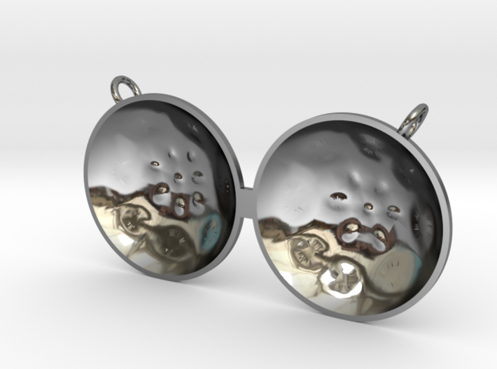 Double Tenor &quot;surface&quot; steelpan pendant, L 3d printed