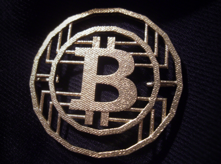 Bitcoin Pin 3d printed
