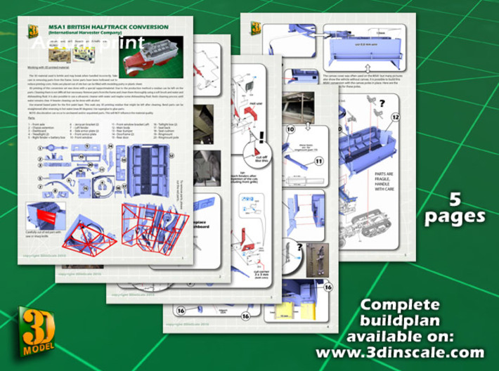 M5A1 Halftrack conversion, (1/35) 3d printed M5A1 halftrack conversion - pdf-buildplan