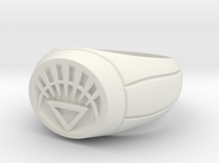White Lantern Ring 3d printed 