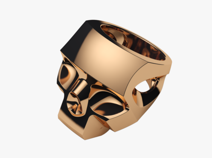 Stylized Skull Ring Hollow 3d printed
