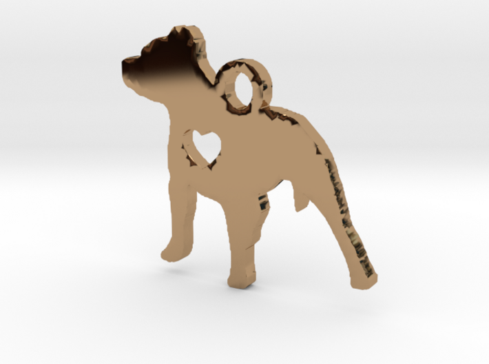 Pittie Love Pendant 3d printed