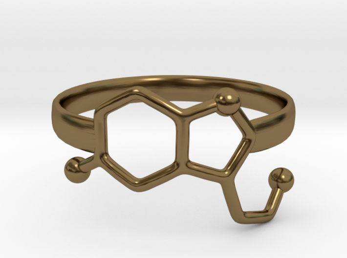 Serotonin Molecule Ring - Size 8 3d printed