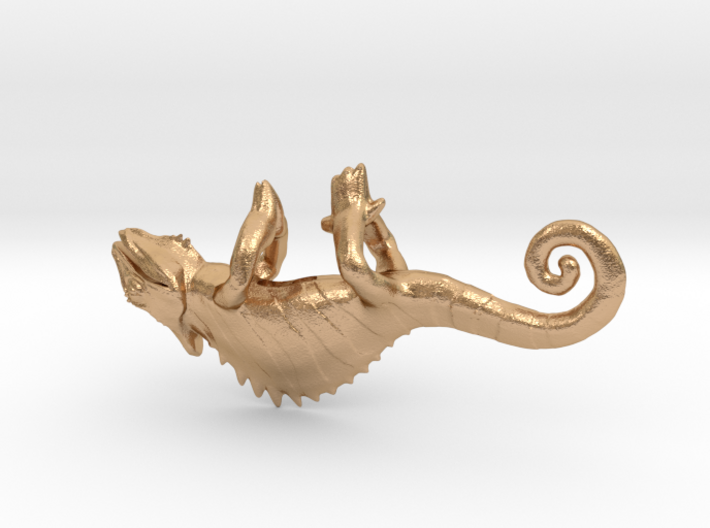 Chameleon Pendant 3d printed Chameleon bronze charm by ©2012-2015 RareBreed