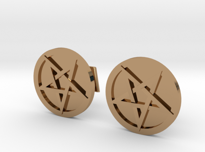 Inverted Pentacle Cufflinks 3d printed