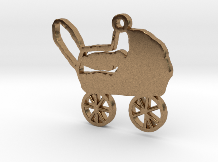 Baby Carriage Necklace Pendant 3d printed