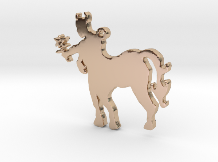 Centaur with a Flower Necklace Pendant 3d printed