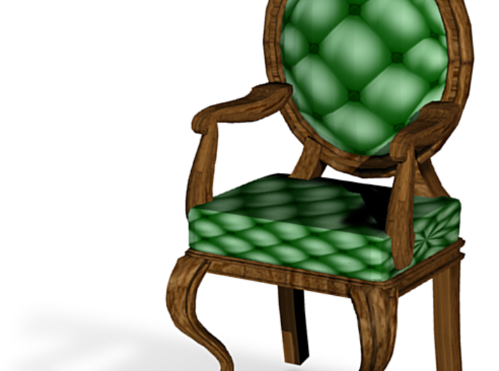 1:144 Micro Scale PineDark Oak Louis XVI Chair 3d printed