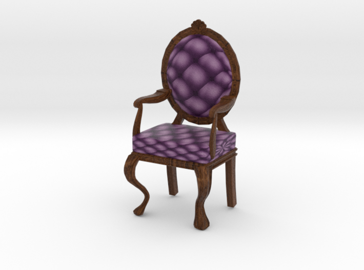 1:12 One Inch Scale VioletDark Oak Louis XVI Chair 3d printed