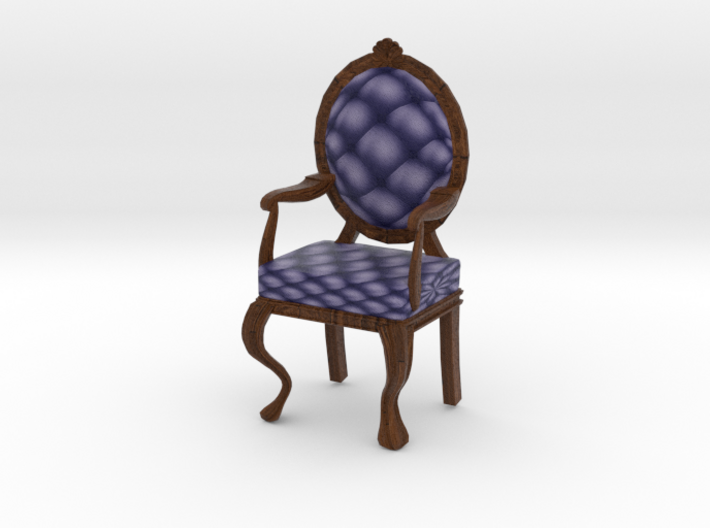 1:12 One Inch Scale NavyDark Oak Louis XVI Chair 3d printed