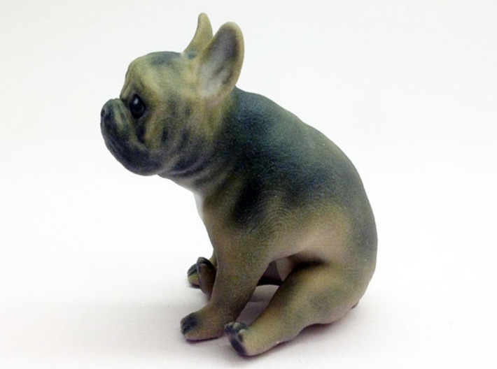 Sitting Brown Frenchie 3d printed 
