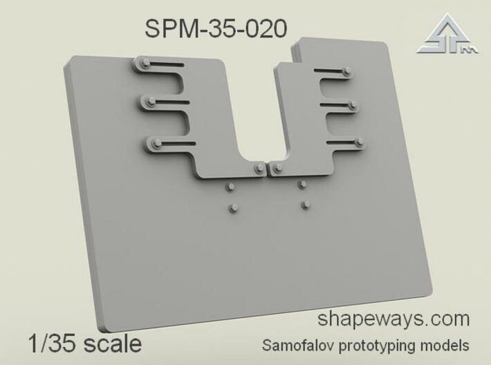 1/35 SPM-35-020 shield for SAG II turret 3d printed