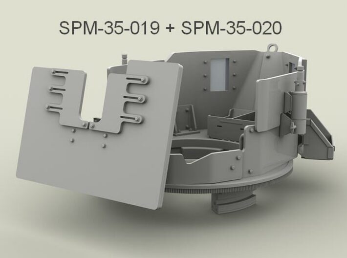 1/35 SPM-35-020 shield for SAG II turret 3d printed 