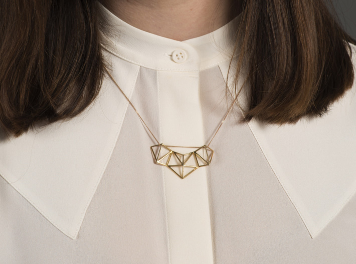 VIELECK - geometric pendant necklace 4,5 x 2,5 cm 3d printed 