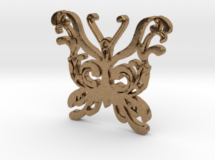 Swirly Butterfly Necklace Pendant 3d printed