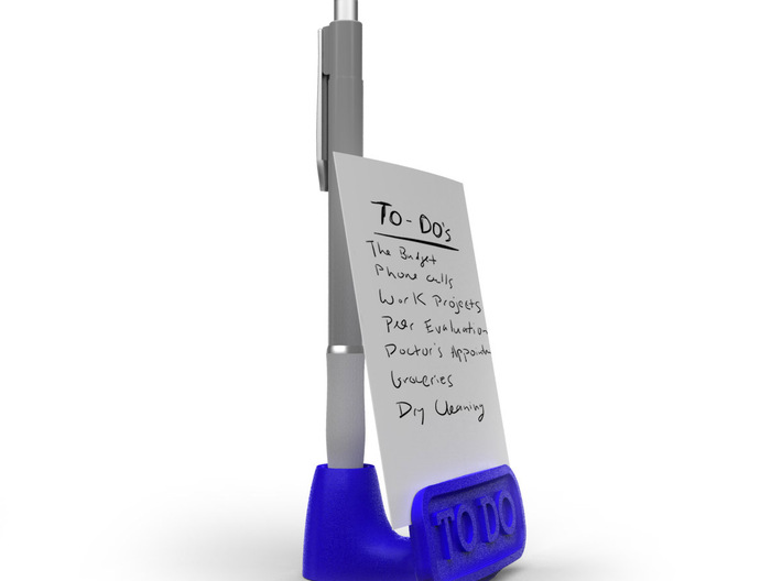 To Do list holder 3d printed In Blue SF plastic