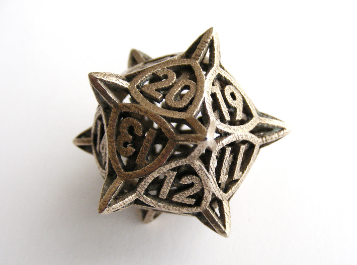 'Center Arc' dice, D20 balanced gaming die 3d printed 