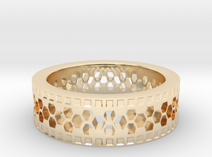 Ring With Hexagonal Holes 3d printed