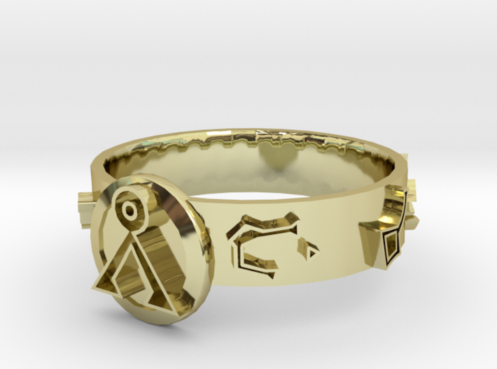Stargate Dial Home Ring (size S) 3d printed