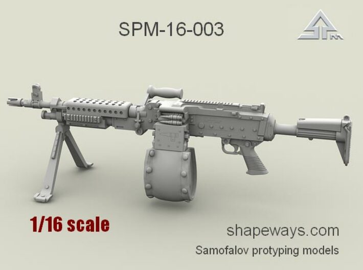 1/16 SPM-16-003 m240L 7.62mm machine gun 3d printed