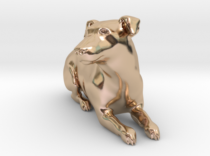 Laying Jack Russell Terrier 1 3d printed