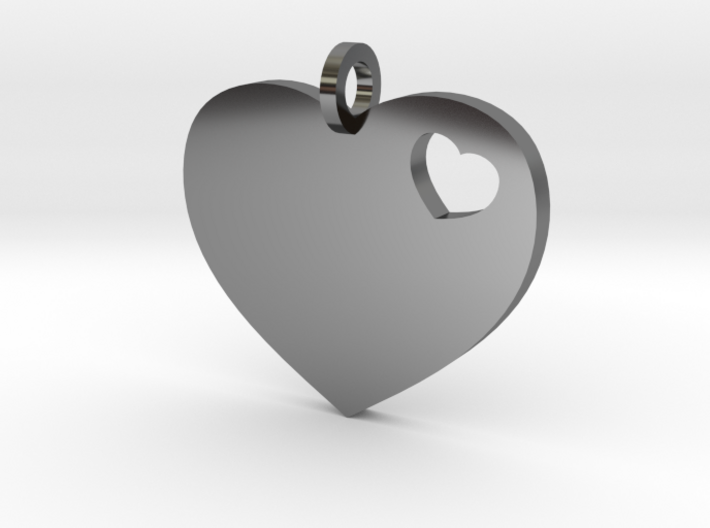 Heart Pendant Simple w/ring 3d printed
