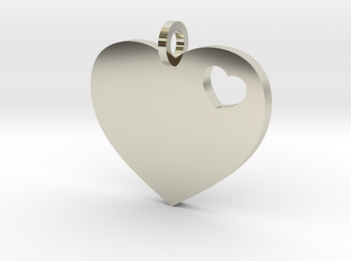 Heart Pendant Simple w/ring 3d printed