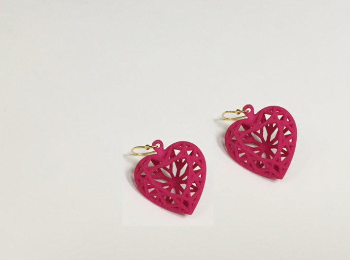 Heart Diamond Earrings 3d printed