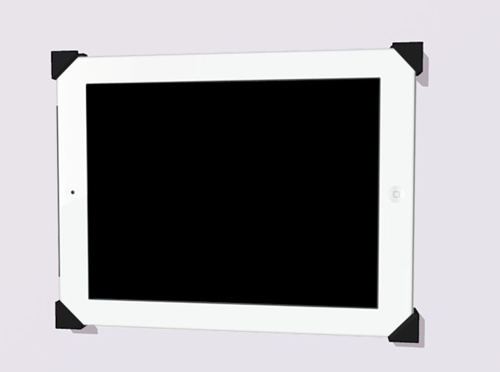iPad Wall Mount 3d printed Rendering of the an iPad in the Mount