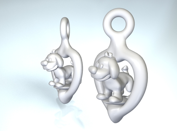 Puppy earrings 3d printed