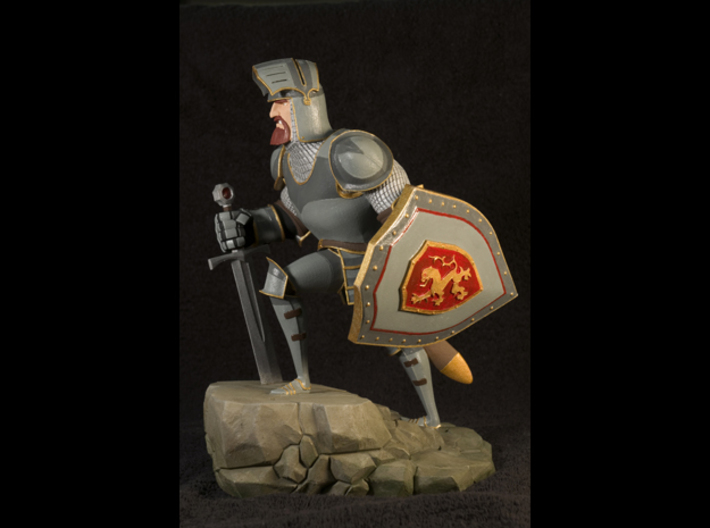 TheKnight (Large) 3d printed This is the result after sanding the base and hand painting it with Revell Aqua Paints. Not available as a painted piece.