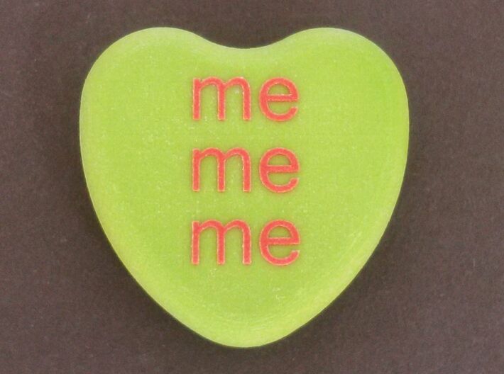 Candy Heart &quot;me me me&quot; - Green/Red 3d printed Front