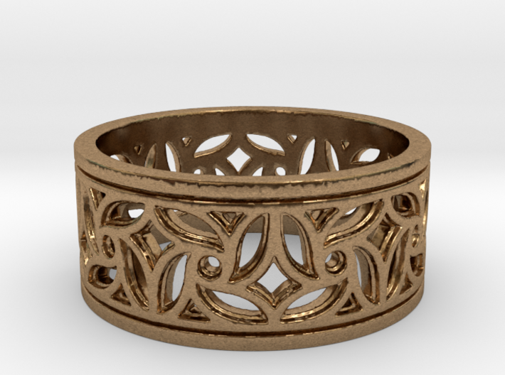 Gothic Pinwheel Tracery Ring (Open) 3d printed