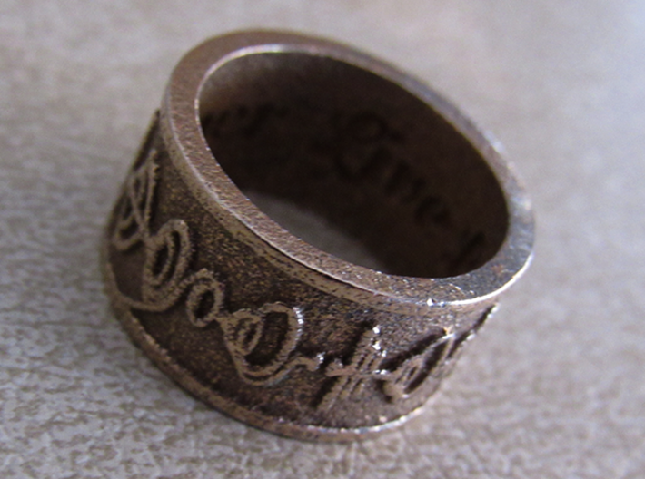 &quot;Live Long &amp; Prosper&quot; Ring - Embossed Style 3d printed Pictured: Stainless Steel