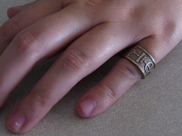 "Kaiidth" Vulcan Script Ring - Embossed Style 3d printed Pictured: Stainless Steel