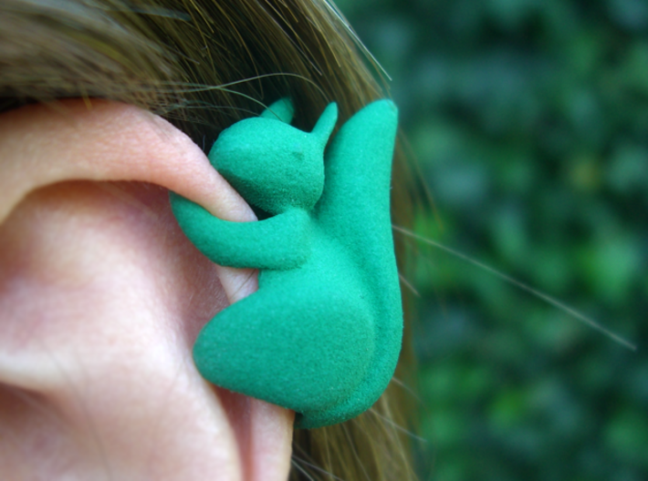 Ear Squirrel - ear cuff (left) 3d printed this one is to be worn on your left ear! no holes needed!