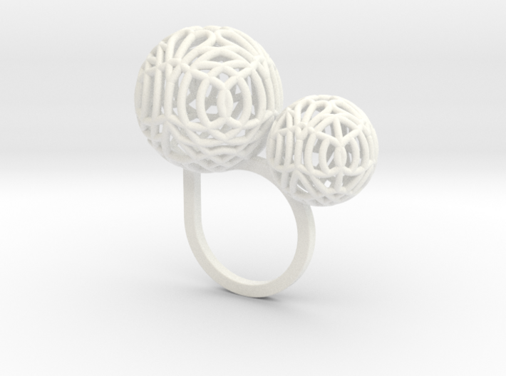 2 Polyps ring--singlefinger ring 3d printed 