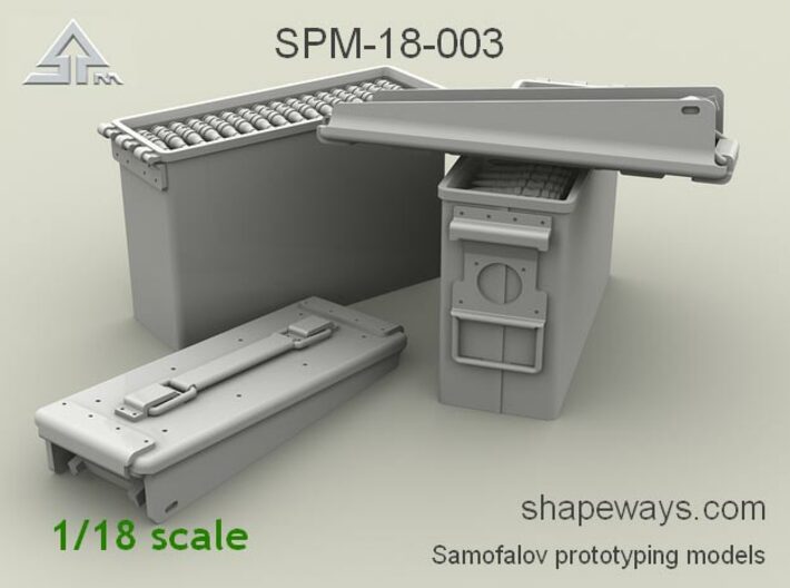 1/18 SPM-18-003 .30cal (7,62mm) ammobox opened 3d printed