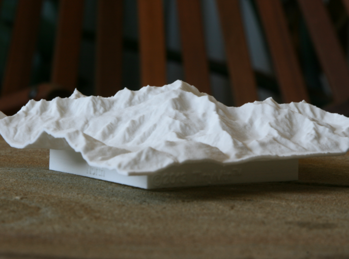4''/10cm Mt. Blanc, France/Italy 3d printed Low-angle view of 10cm model