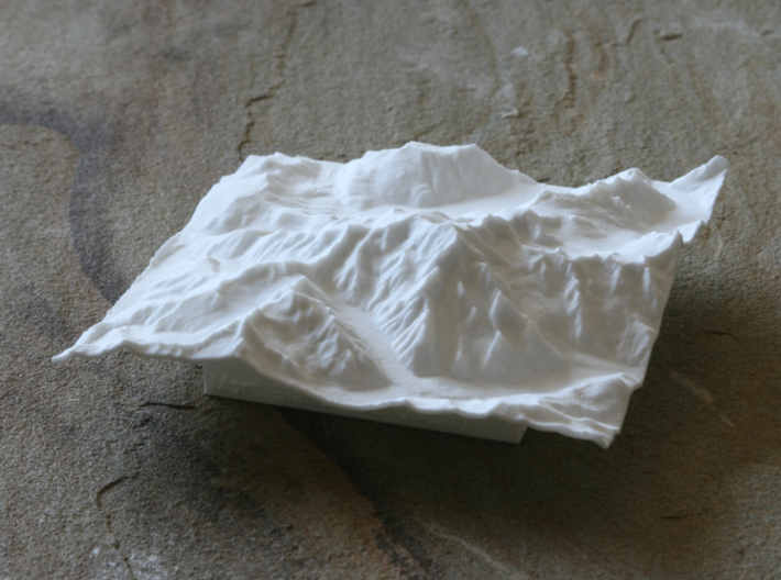 4''/10cm Mt. Blanc, France/Italy 3d printed View of 10cm model of Monto Blanco from Italian side