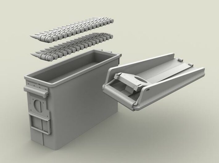 1/18 SPM-18-003 .30cal (7,62mm) ammobox opened 3d printed 