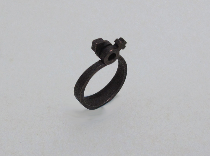 Male-Female Linked ring (US size#6) 3d printed