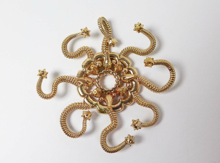 Discalia Jellyfish pendant 3d printed Discalia pendant in raw bronze